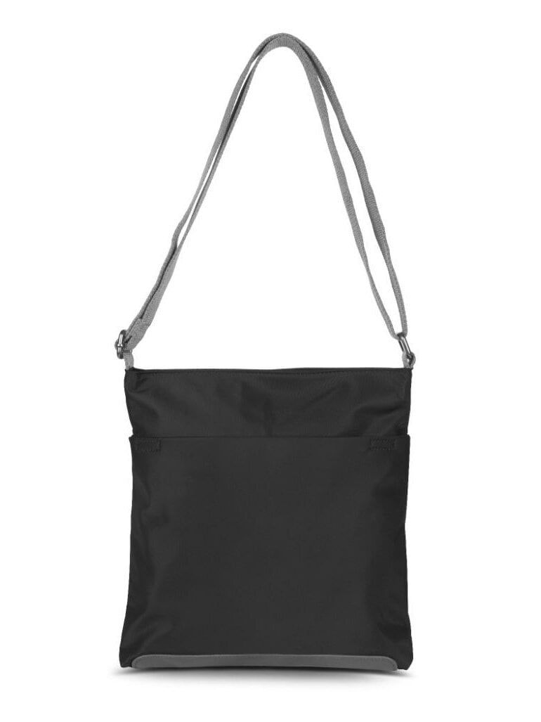 ROKA - Kennington B Recycled Nylon - Svart axelremsväska i återvunnen nylon