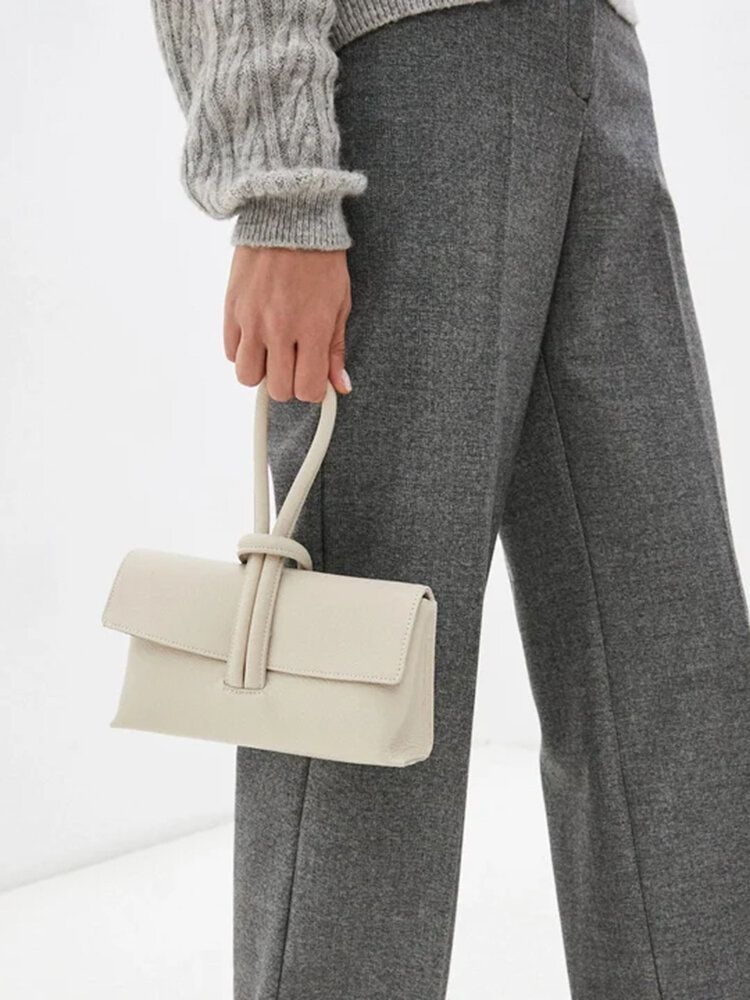 Latalia - Barletta - Beige axelremsväska i narvsatt skinn
