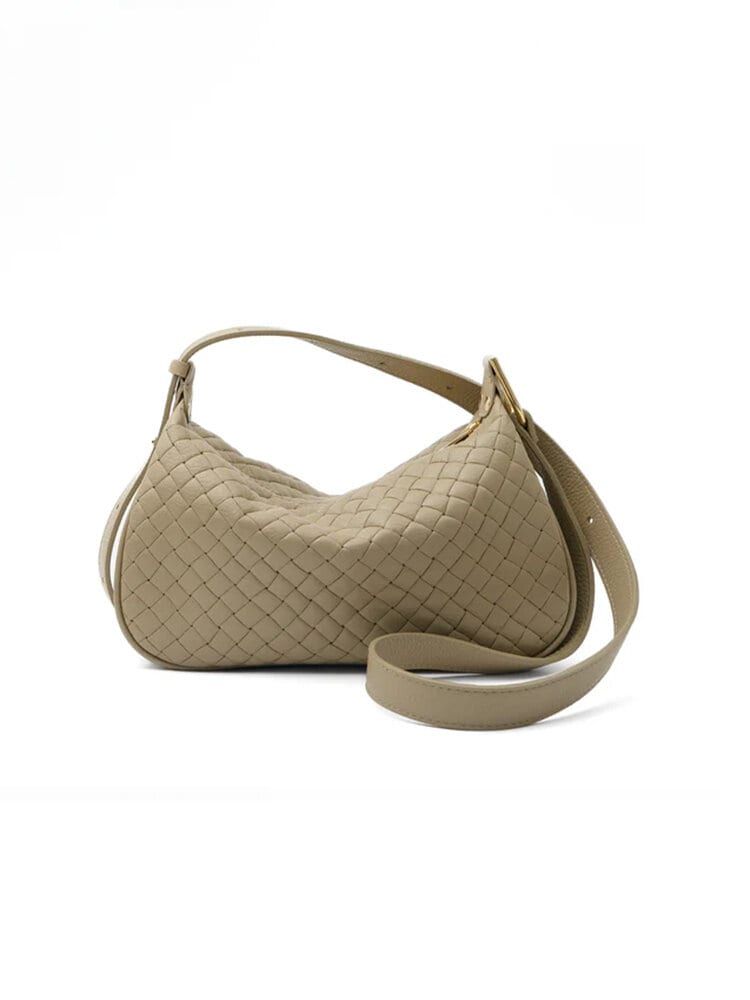 Latalia - Catania - Beige skinnväska med flätad effekt