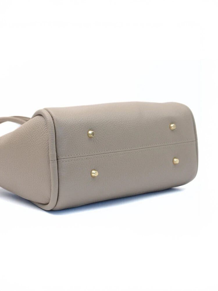 Latalia - Florence L - Beige shopping kasse L i narvsatt skinn
