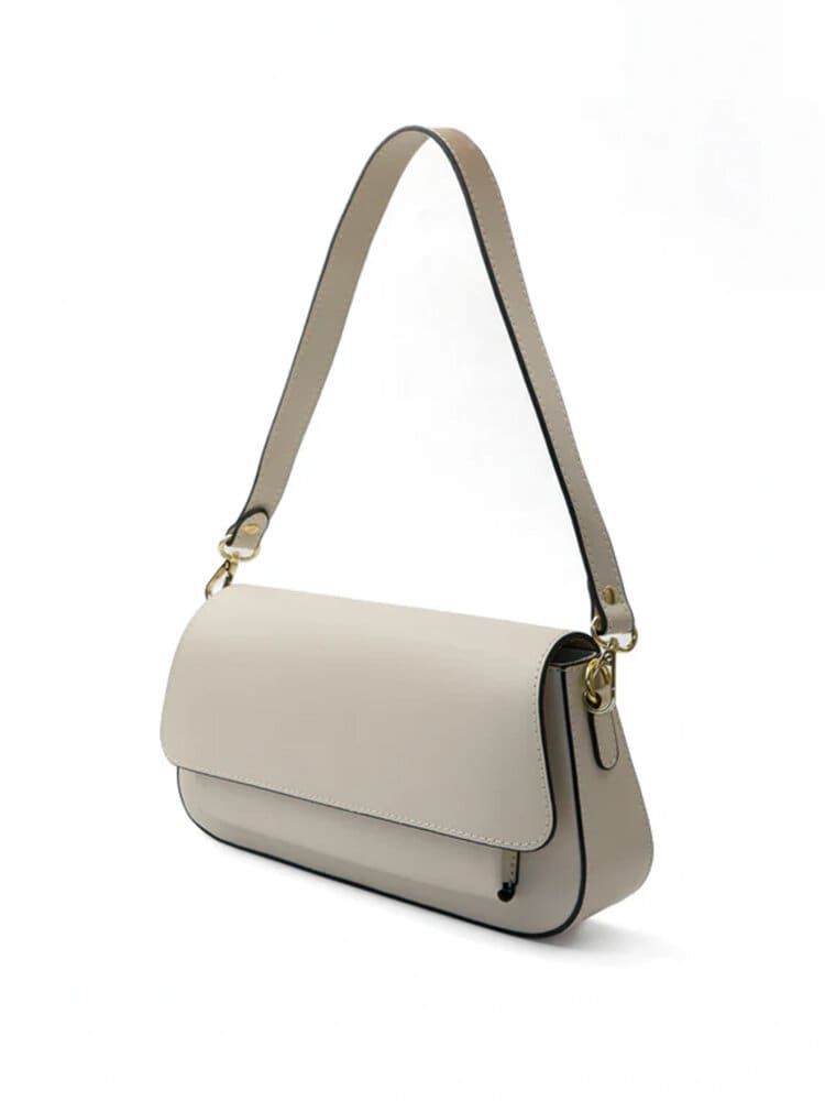 Latalia - Varese - Ljusbeige crossbody väska  i skinn