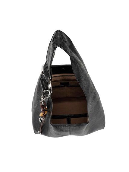 Ulrika Design - Halo Kasse - Svart kasse i mjuk skinnimitation med metallring