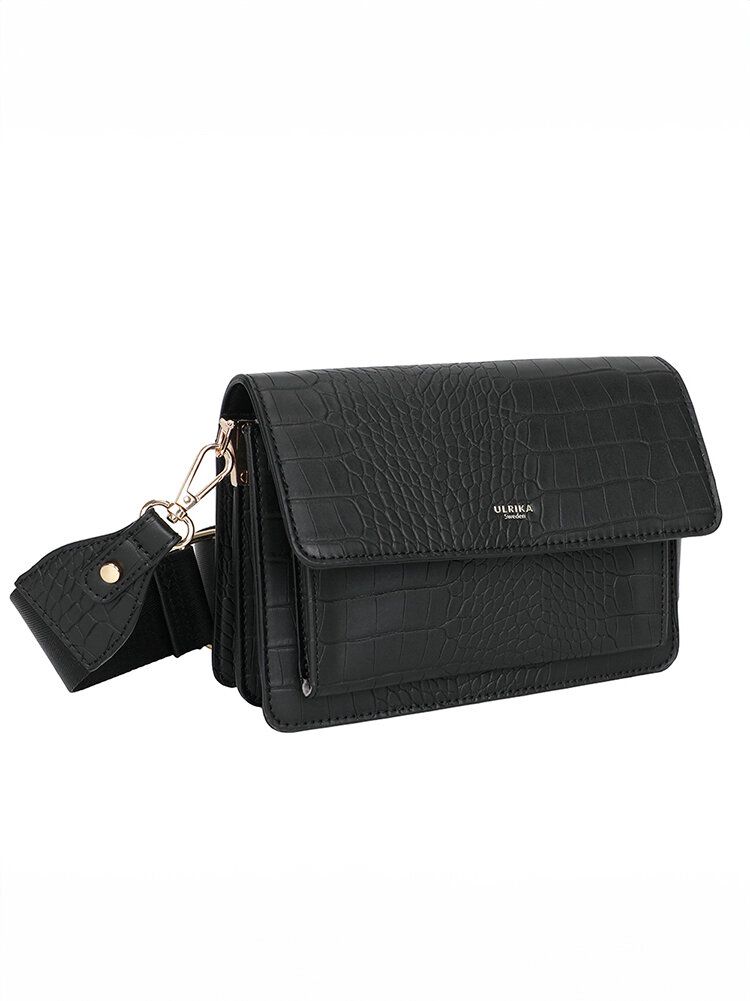 Ulrika Design - Ulrika Croco Box-väska - Svart box-väska med croco mönster