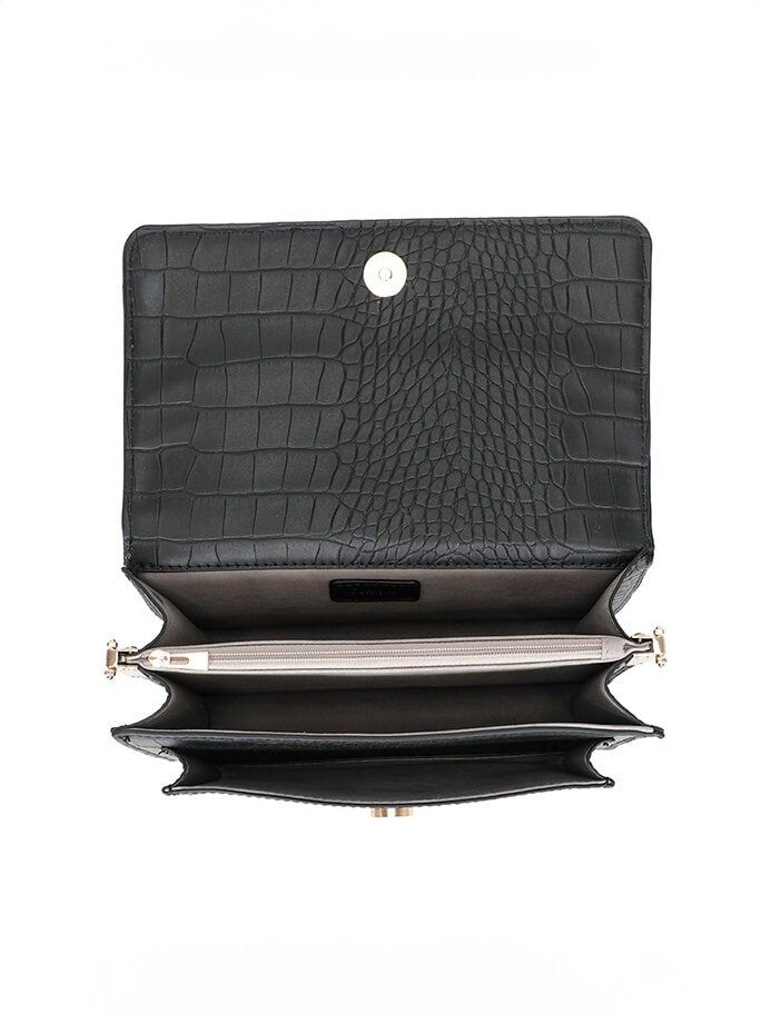 Ulrika Design - Ulrika Croco Box-väska - Svart box-väska med croco mönster