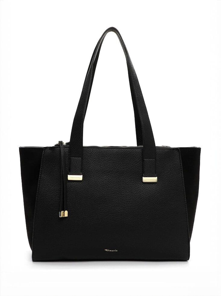 Tamaris bags - Galina City Shopper L - Svart minimalistisk väska i PU och textil