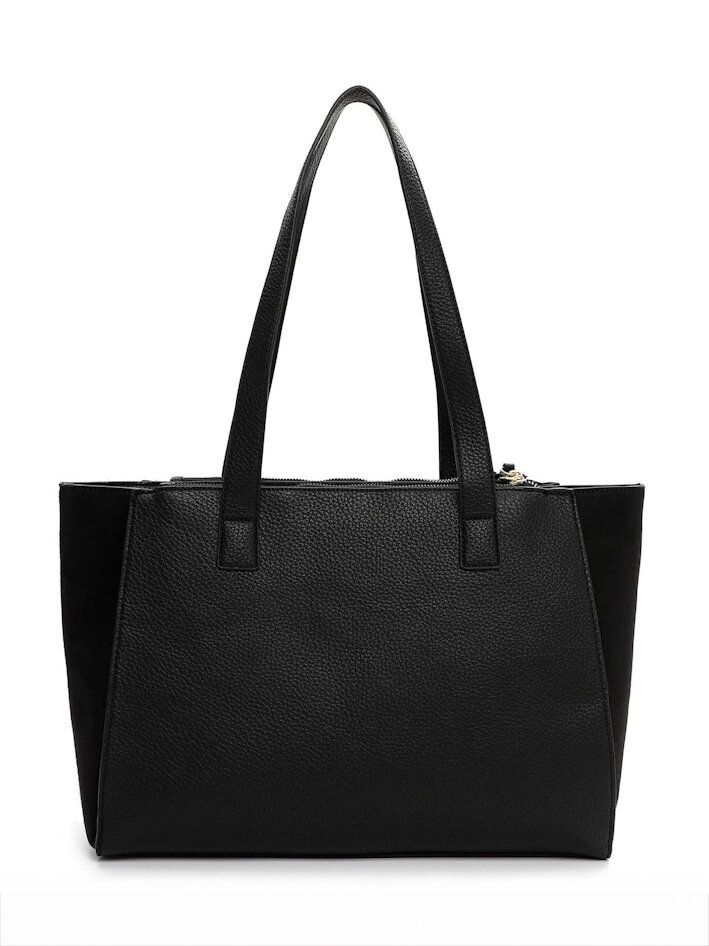 Tamaris bags - Galina City Shopper L - Svart minimalistisk väska i PU och textil