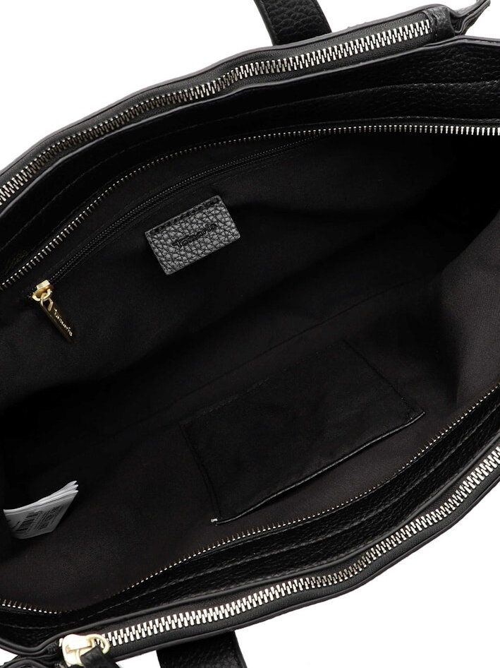 Tamaris bags - Galina City Shopper L - Svart minimalistisk väska i PU och textil
