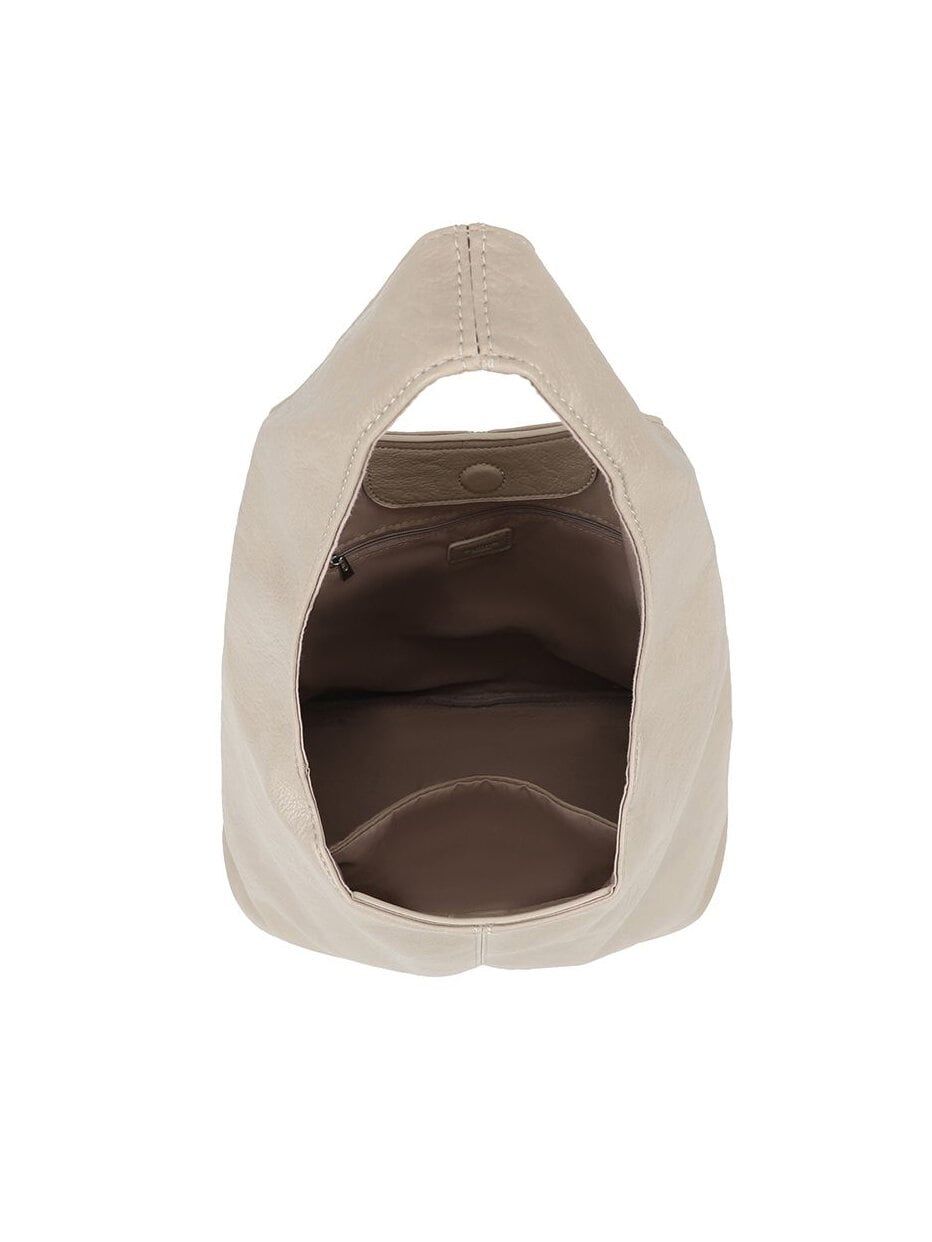 Ulrika Design - Ulrika Fur A-Line tote - Beige axelväska i mjuk skinnimitation