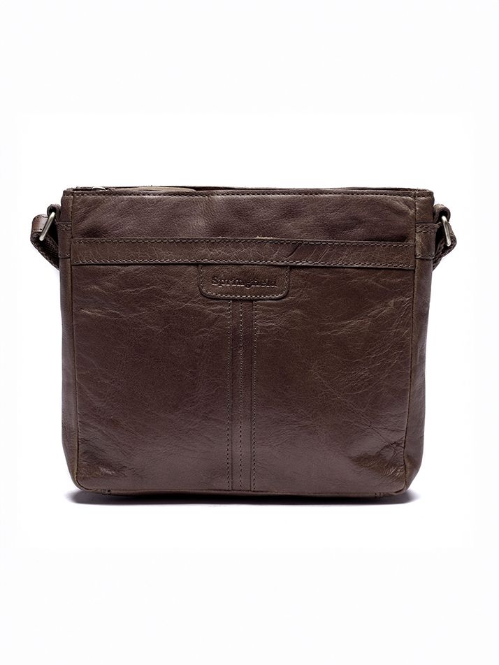 Springfield - Springfield Shoulder - Mörkbrun axelremsväska i skinn