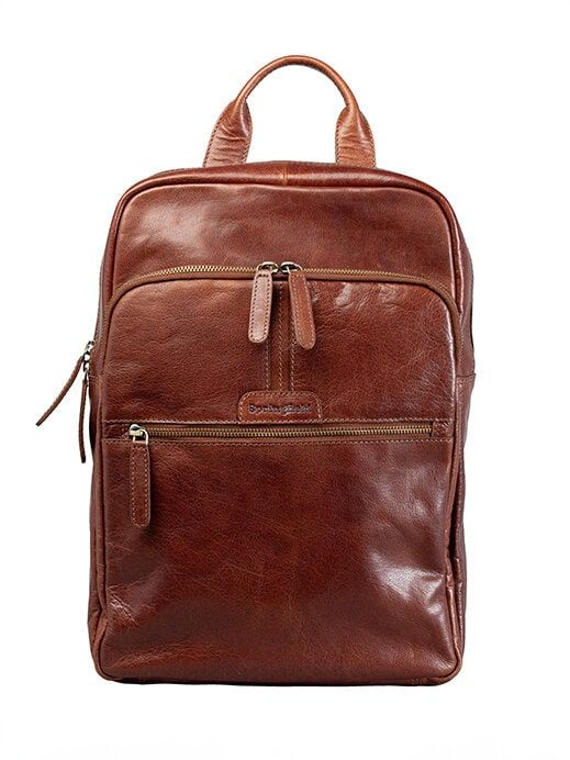 Springfield - Springfield Ryggsäck - Brun ryggsäck i skinn