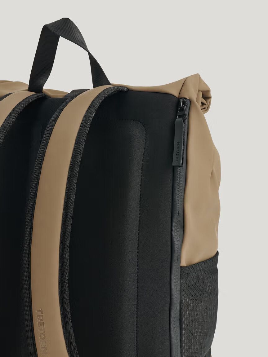 Tretorn - Wings Rolltop WP - Brun vattentålig ryggsäck i mjukt PU-material