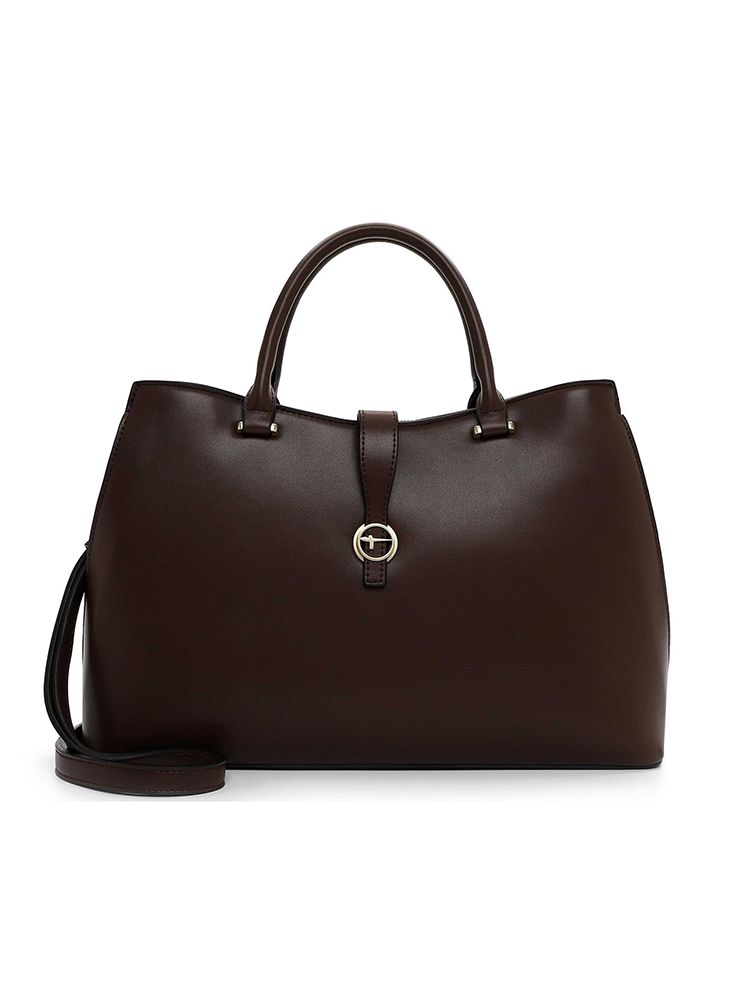 Tamaris bags - Giorgia City Shopper M - Brun minimalistisk handväska med fina detaljer