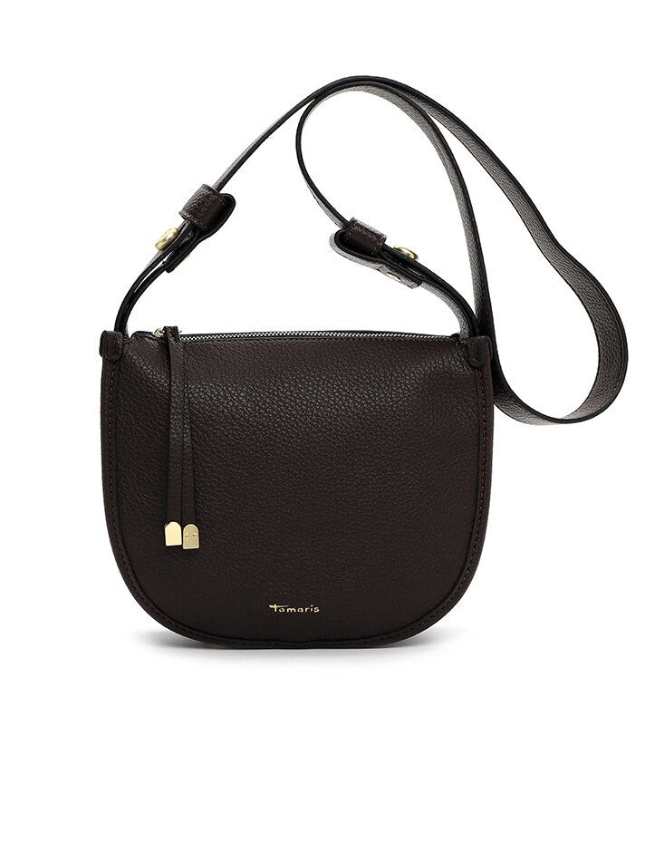 Tamaris bags - Galina Handbag zipper M - Mörkbrun handväska med struktur
