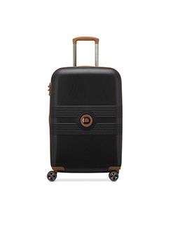 Delsey - Flanerie se M Checked Spinner - Mörkbrun expanderbar resväska