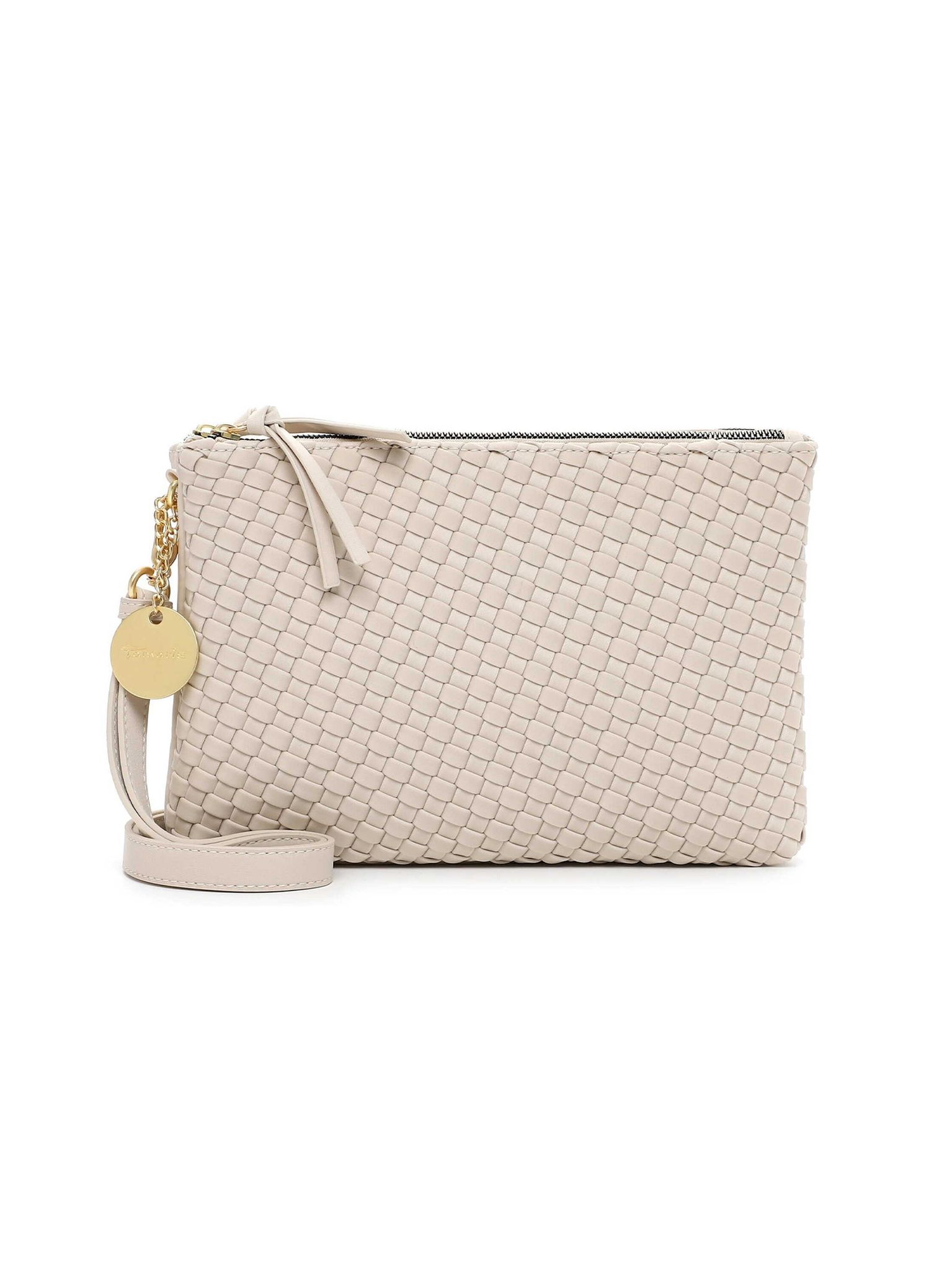 Tamaris Bags - Krister handbag M with zipper - Ljusbeige mediumhandväska med flätning