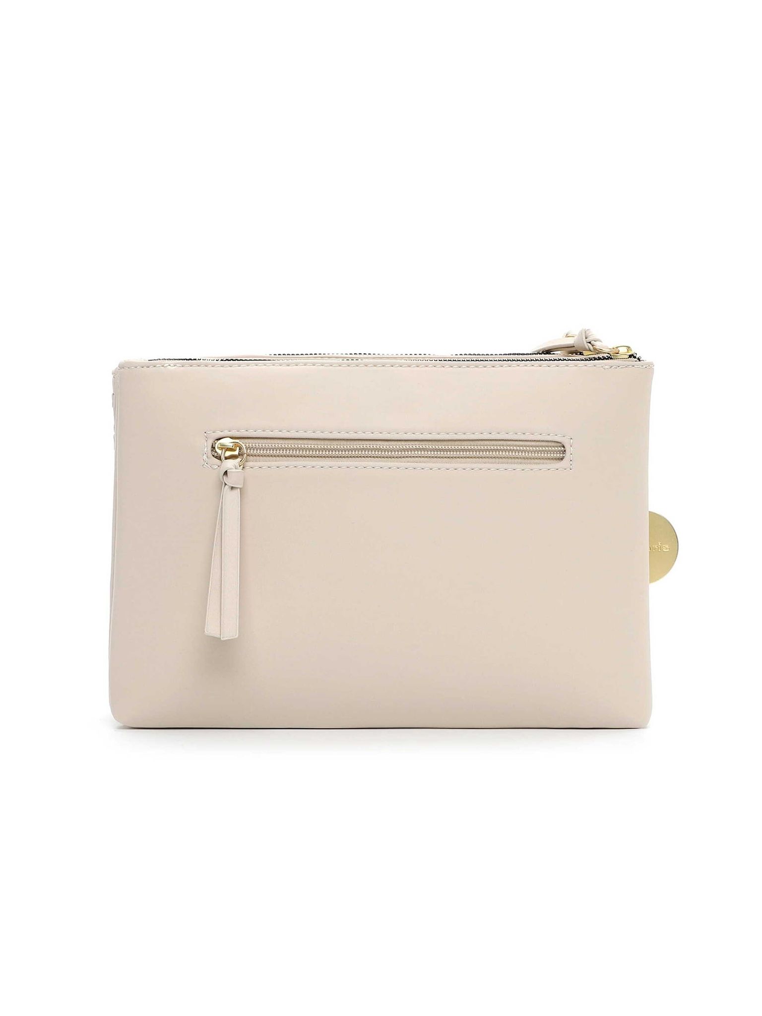 Tamaris Bags - Krister handbag M with zipper - Ljusbeige mediumhandväska med flätning