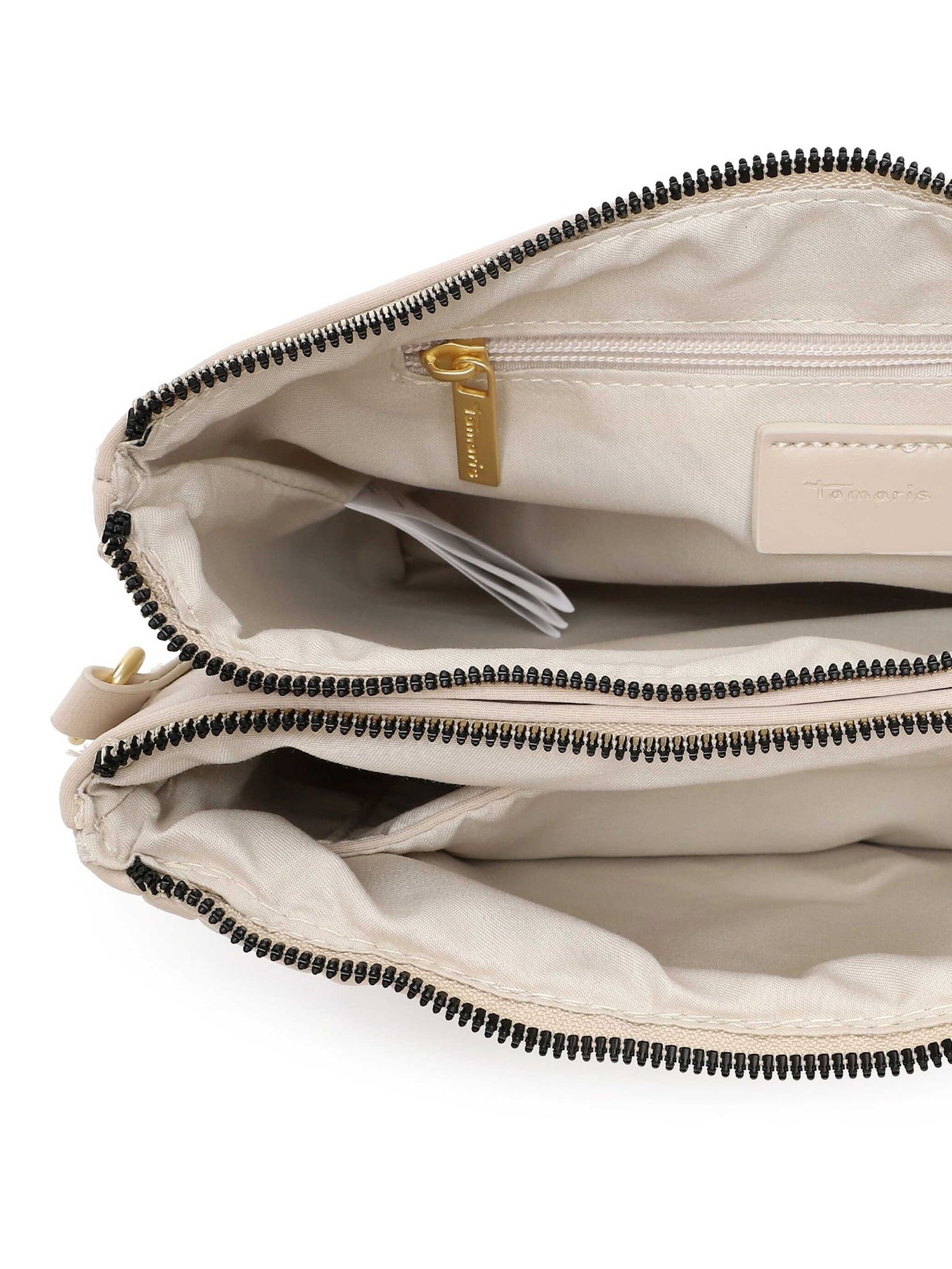 Tamaris Bags - Krister handbag M with zipper - Ljusbeige mediumhandväska med flätning