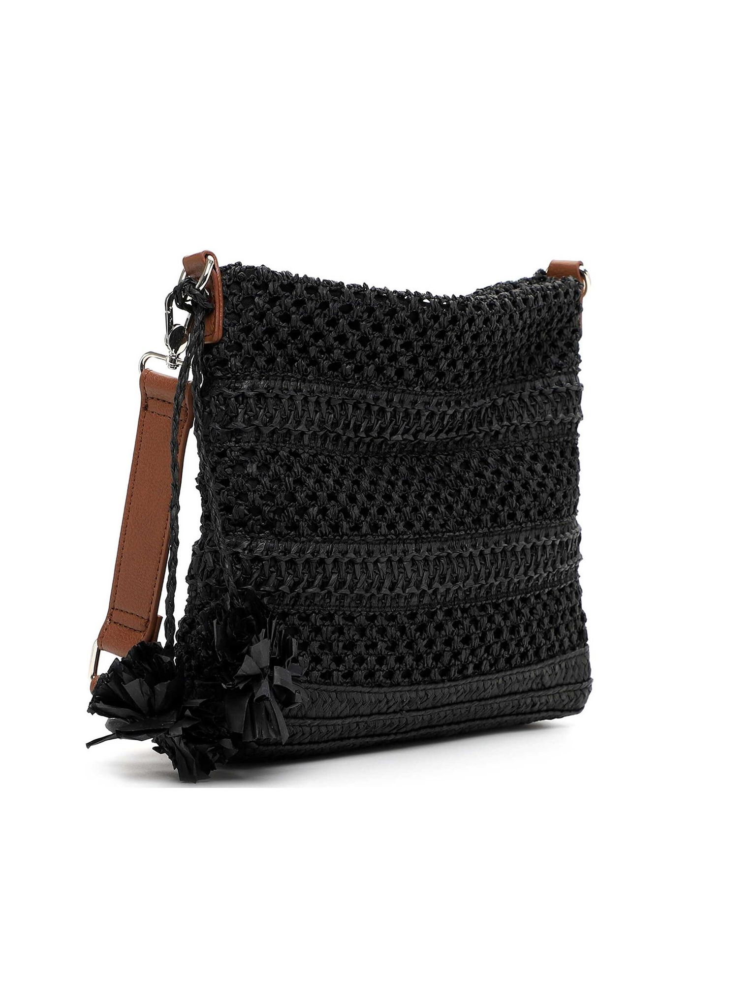 Tamaris Bags - Kassandra crossover - Svart handväska i vacker raffia