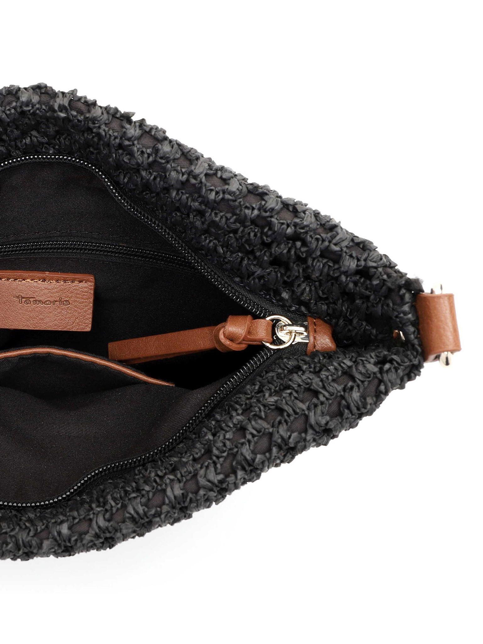 Tamaris Bags - Kassandra crossover - Svart handväska i vacker raffia
