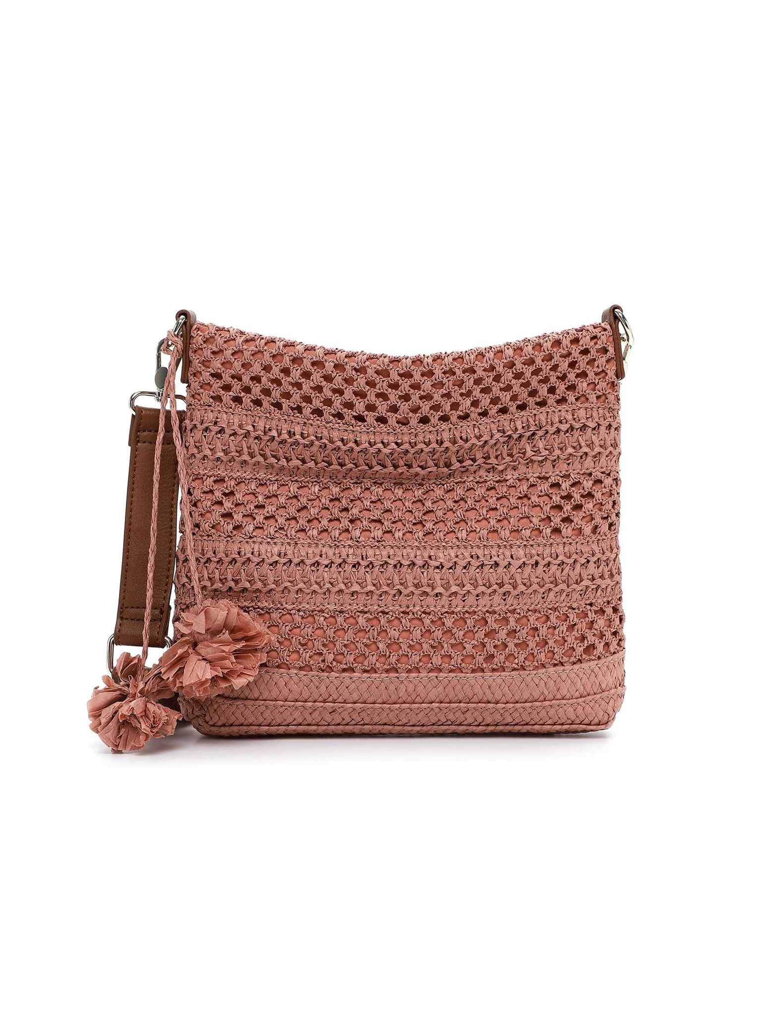Tamaris Bags - Kassandra crossover - Gammelrosa handväska i vacker raffia