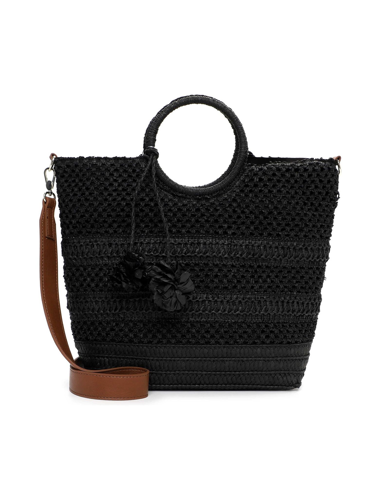 Tamaris Bags - Kassandra cityshopper M - Svart handväska i vacker raffia