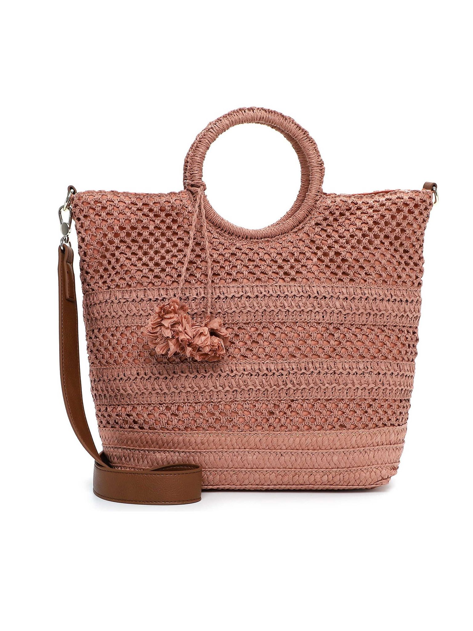 Tamaris Bags - Kassandra cityshopper M - Gammelrosa handväska i vacker raffia