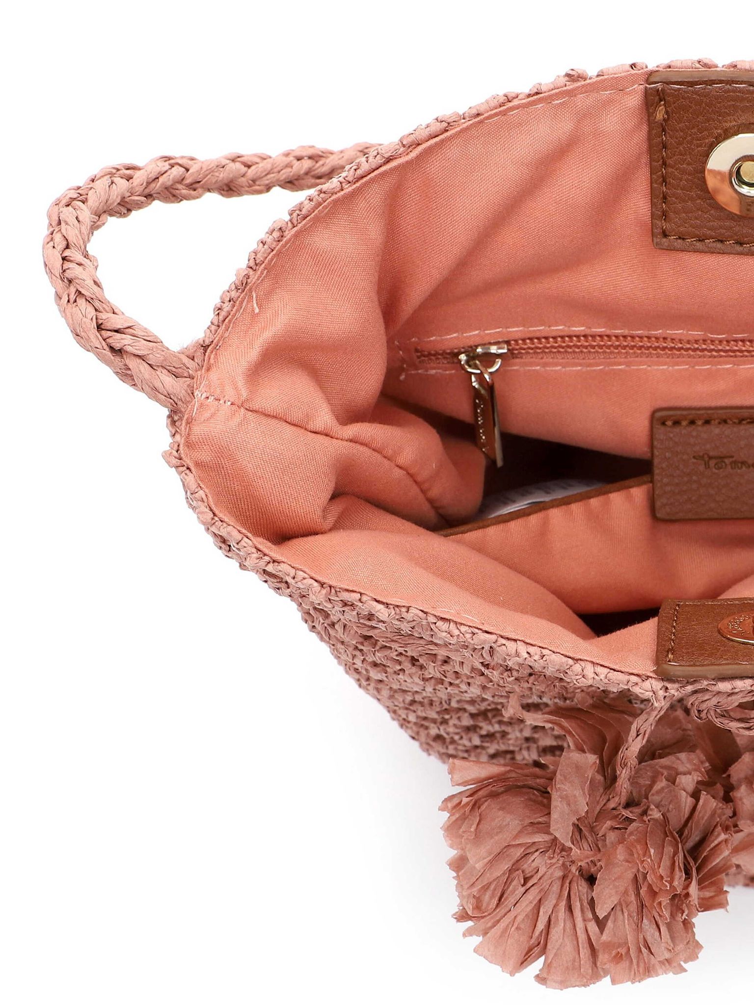 Tamaris Bags - Kassandra crossover - Gammelrosa handväska i vacker raffia