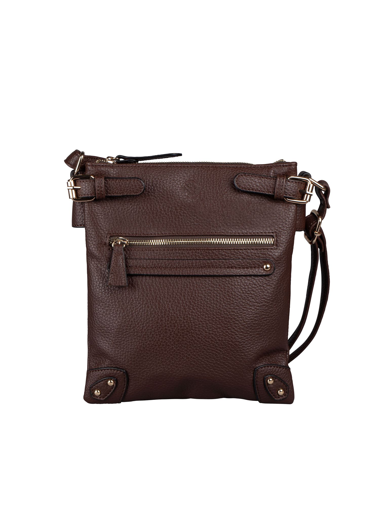 NYPD - Mörkbrun Axelremsväska med många fack