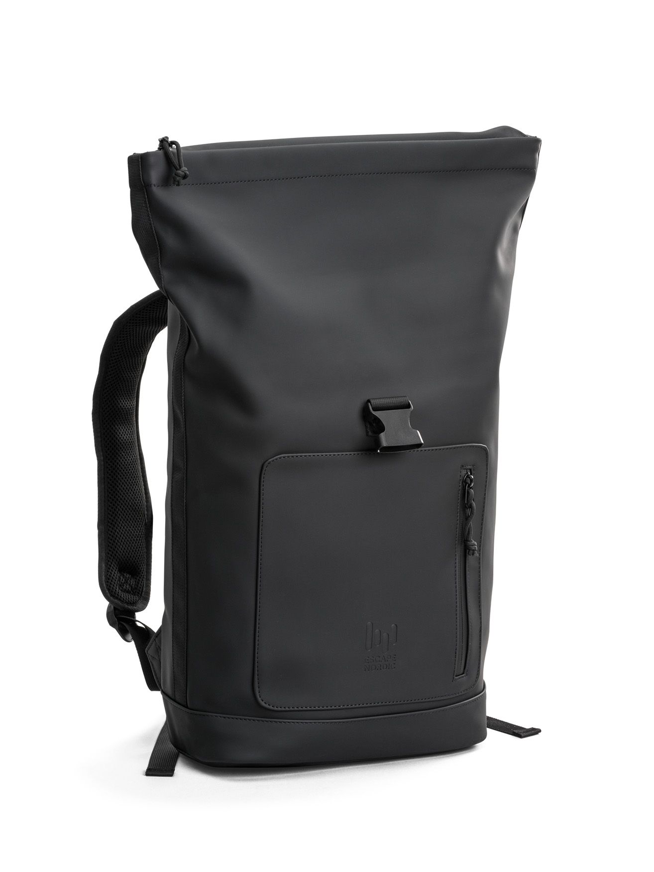 Escape - Rolltop Dull Rubber - Svart ryggsäck i vattenavstötande PU
