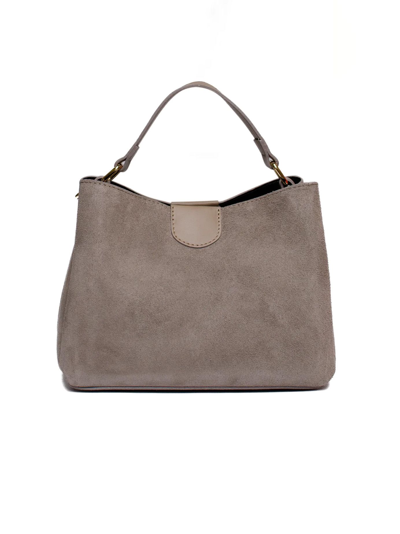 Latalia - Novara Suede - Grå-beige handväska mocka