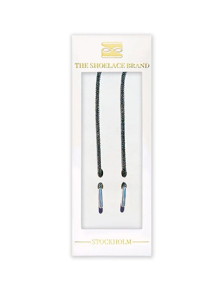 The Shoelace Brand - Luxury Black 120cm - Svarta skoband med glitter och strass