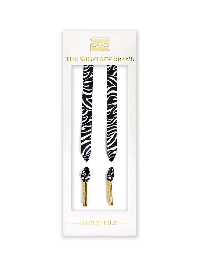 The Shoelace Brand - Classic Zebra 100cm - Zebramönstrade skoband i textil