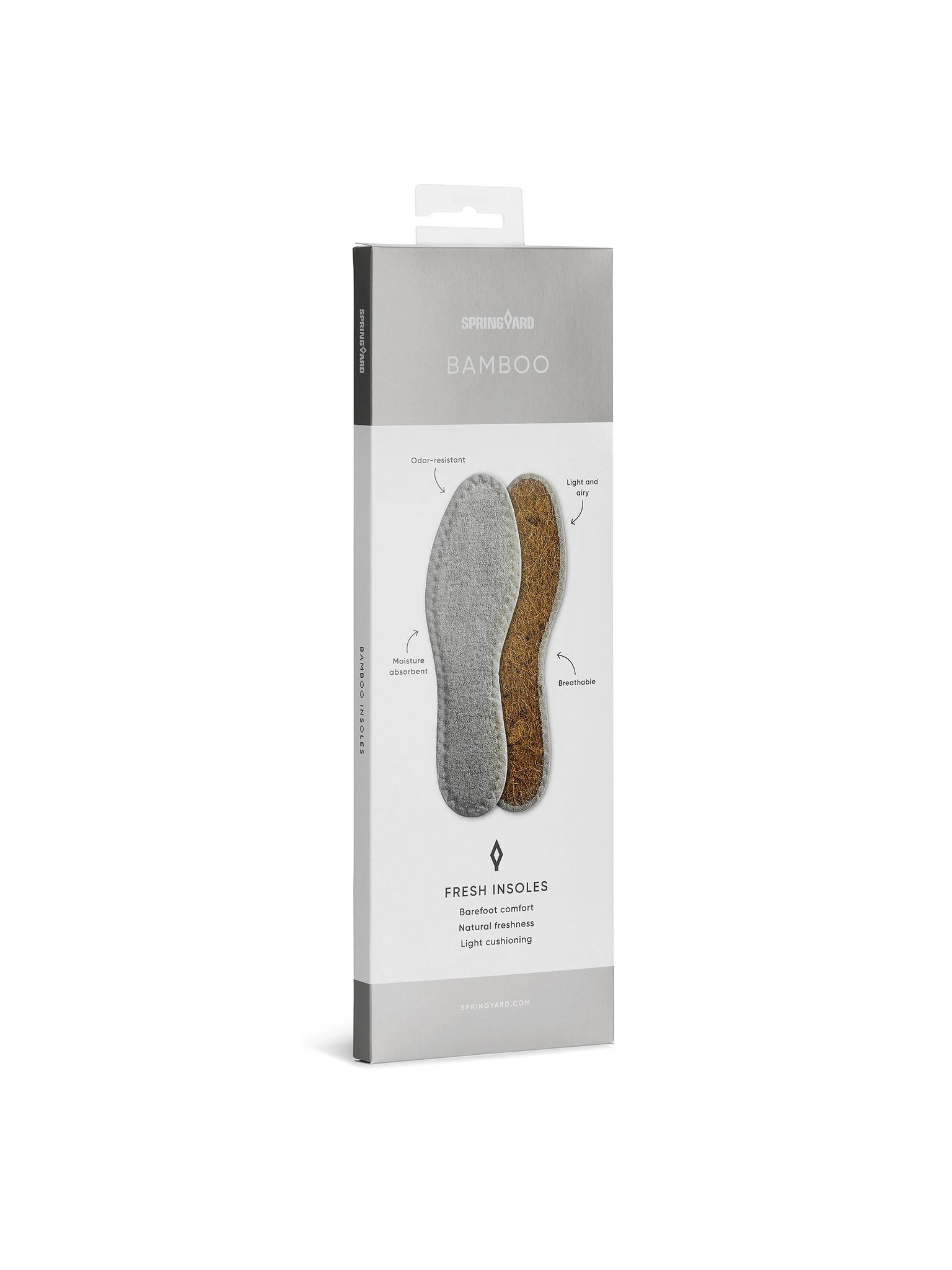 Springyard - Summer Insoles - Grå sulor i bambufrotté