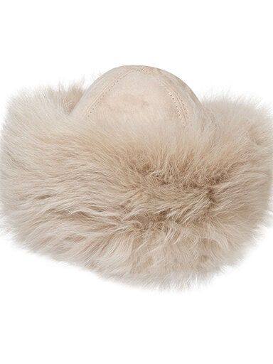 Shepherd - Zermatt - Ljusbeige fårskinnshatt med uppvikt kant