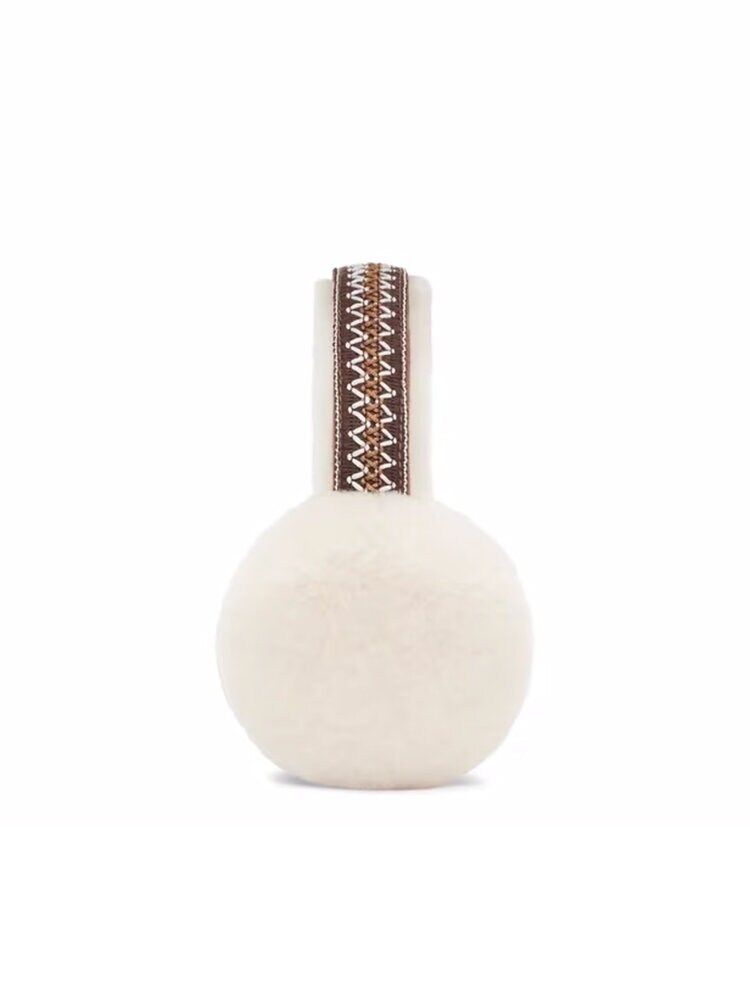 UGG - W Tasman Sheepskin Earmuff - Vita öronmuffar i fårskinn