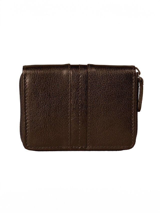 Springfield - Mörkbrun liten plånbok i skinn