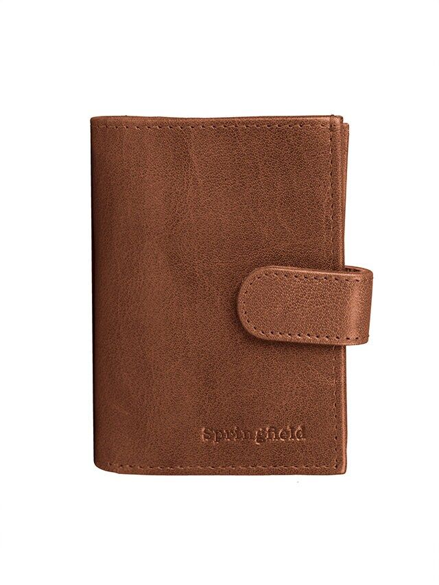 Springfield - Brun Pop-Up plånbok i skinn