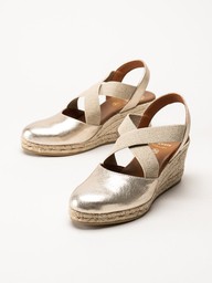 Duffy - Guldmetallic kilklackade espadrillos