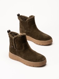 Tamaris - Wide fit - Olivgröna fodrade boots