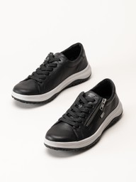 Remonte - Svarta sneakers i skinn