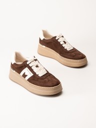 Marco Tozzi - Mörkbruna platåsneakers