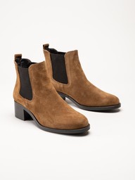 Tamaris - Ljusbruna chelsea boots i mocka