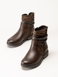 Jana - Mörkbruna fodrade boots