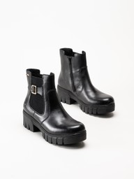 Rieker - Svarta boots i skinn