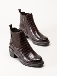 Marco Tozzi - Mörkbruna fodrade boots