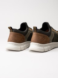 Rieker - Gröna slip on skor i stickad mesh