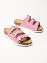 Scholl - Rio WG AD - Rosa slip in sandaler i mocka