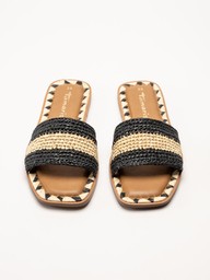Tamaris - Svarta beige slip in sandaler