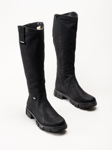 Rieker - Svarta fodrade stövlar