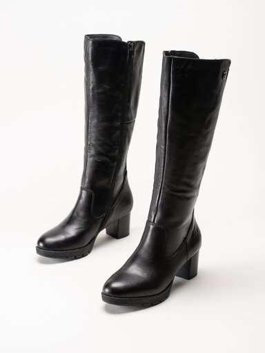 Rieker - Svarta fodrade stövlar i skinn